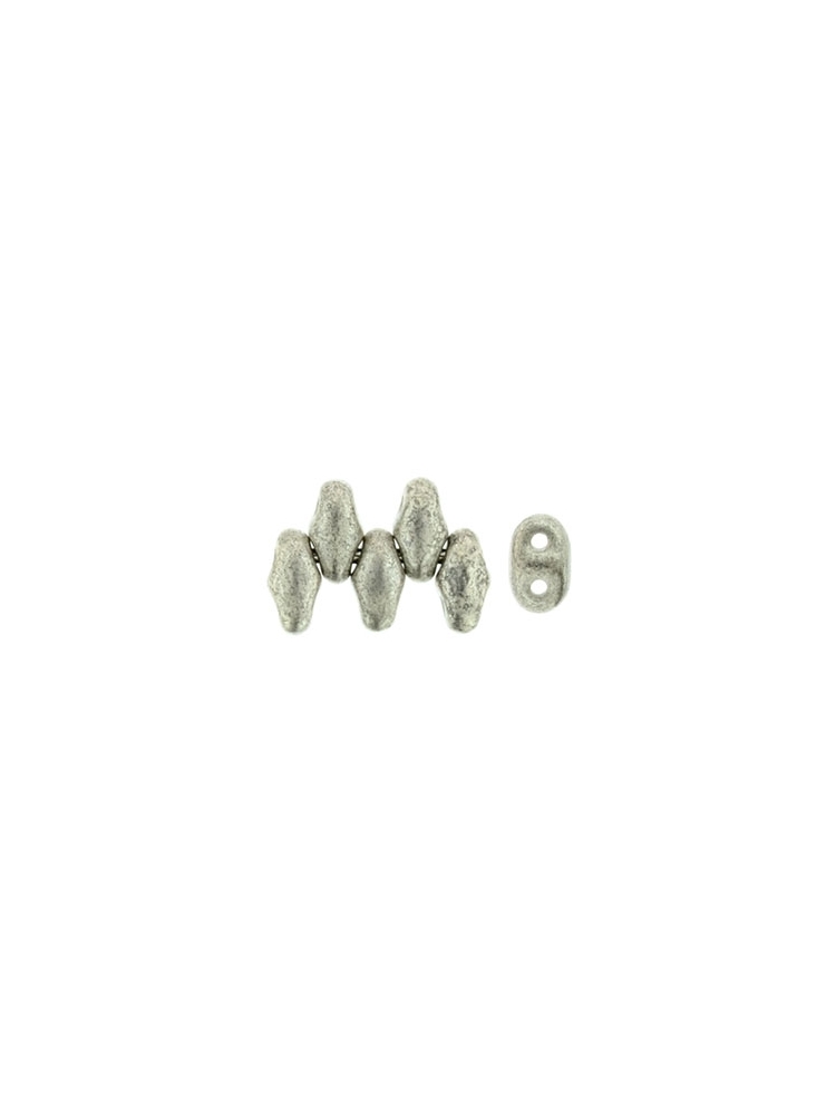 SuperDuo (2.5x5 mm) Silver Luster - Jet 10g.