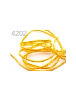SJ4202 Sutažo juostelė 3mm, geltonos sp.(Cyber Yellow) 1m