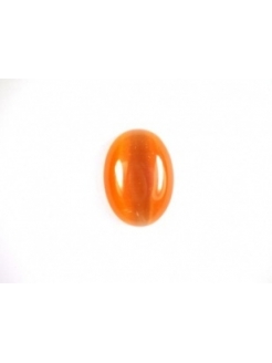 3118O5 Stiklinis "Katies akis" kabošonas oranžinės sp. 18x13mm, 1vnt