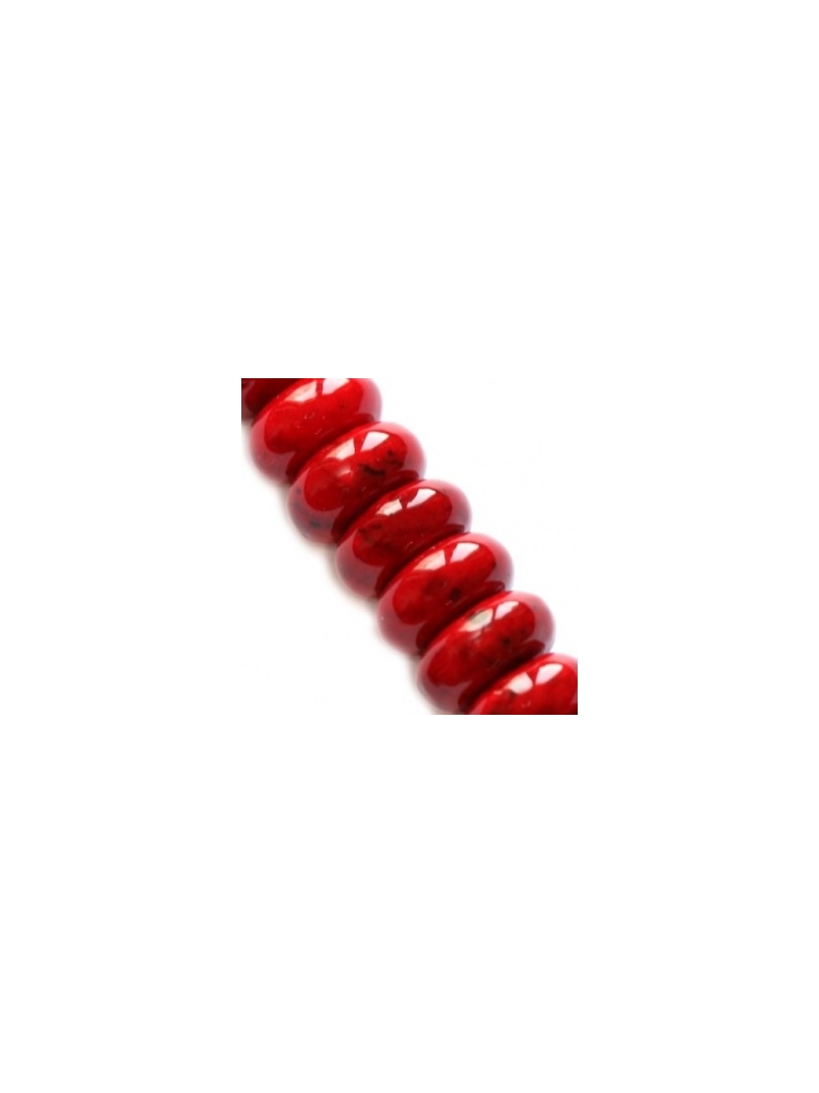 FW5602 Marmuras raudonas (dažytas), disko formos 8x4mm, 1vnt
